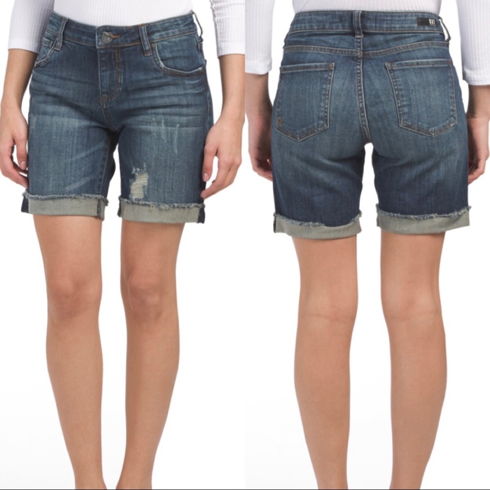 Kut from the Kloth Boyfriend Distressed Shorts - Picture 2 of 8